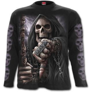 T-shirt homme gothique manches longues avec La Mort "BOSS REAPER"