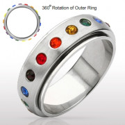 Bague acier Gay Pride