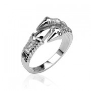 Bague acier griffes de dragon