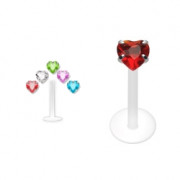 Pack piercing labret PTFE coeur
