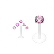 Pack piercing labret PTFE rose