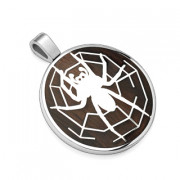 Pendentif acier Araign�e sur toile