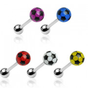 Piercing langue ballon de football