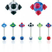 Piercing langue boule � pointes