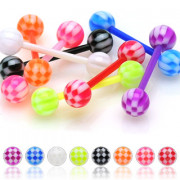 Piercing langue boules � damier
