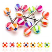 Piercing langue croix tricolore
