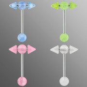 Piercing langue en "T" fluo