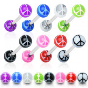 Piercing langue paix et amour UV