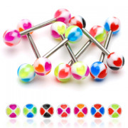 Piercing langue quatre coeurs