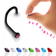 Piercing nez bioflex noir serti