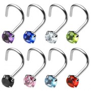 Piercing nez crochet zircon rond