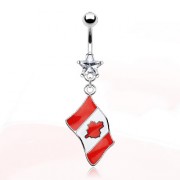 Piercing nombril drapeau Canada