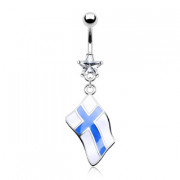 Piercing nombril drapeau Finlande