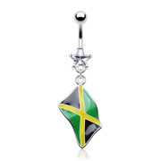 Piercing nombril drapeau Jama�que
