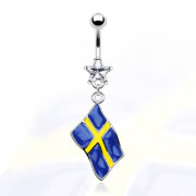 Piercing nombril drapeau Su�de