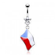 Piercing nombril drapeau Tch�que