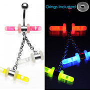 Piercing nombril Glowstick+3 sticks