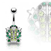 Piercing nombril grenouille incrust�e de pierres