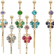 Piercing nombril papillon et cha�nes
