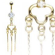 Piercing nombril pendentif chandelier de chaines