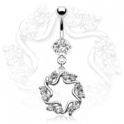 Piercing nombril pendentif �toile serti