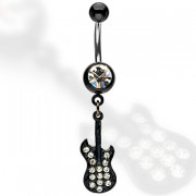 Piercing nombril pendentif guitare
