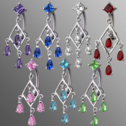Piercing nombril pendentif losange