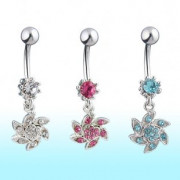 Piercing nombril soleil et fleur des vents
