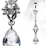 Piercing nombril triple pendentif