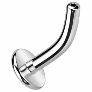 Tige courbe type "PUSH IN" pour piercing nombril en titane  base convexe (Sans filetage)