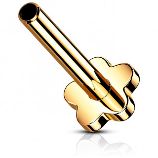 Tige de piercing labret push-in en Titane cuivr  base en forme de fleur