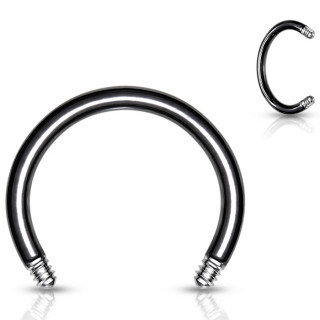 Tige de remplacement fer  cheval Noire en acier pour piercing