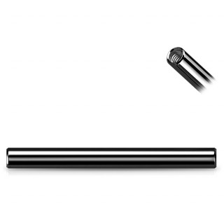 Tige de remplacement piercing barbell en acier Noir  Filetage Interne