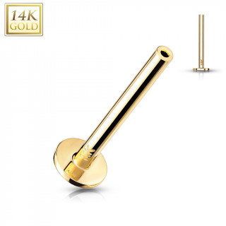 Tige labret type "Push In" en Or Jaune 14 carats