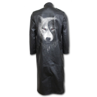 Trench homme similicuir  loup inspiration Yin et Yang
