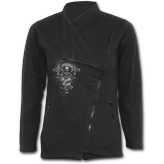 Veste gothique femme noire "In Goth we trust" avec anges et tte de mort