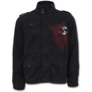 Veste homme militaire  tte de mort et symbole tribal ensanglant