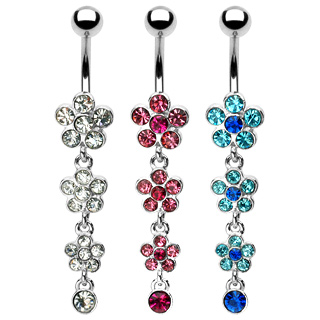 Lot De 9 Piercings De Nombril En Acier Chirurgical - Argenté, Tige 10x1.6 Mm, Pour Quotidien Ou Fête